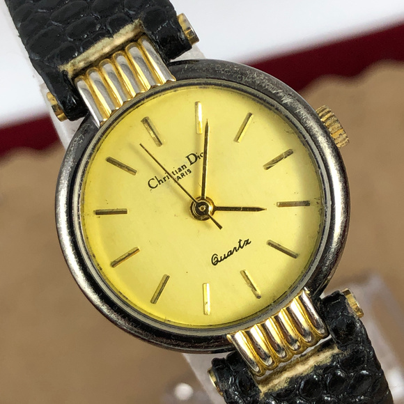 Vintage Christian Dior Paris Watch 2 Tone, Leather - Picture 1 of 7